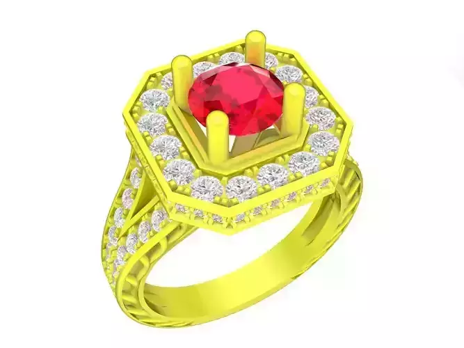 A7503 Korean Style Halo Diamond Engagement Ring