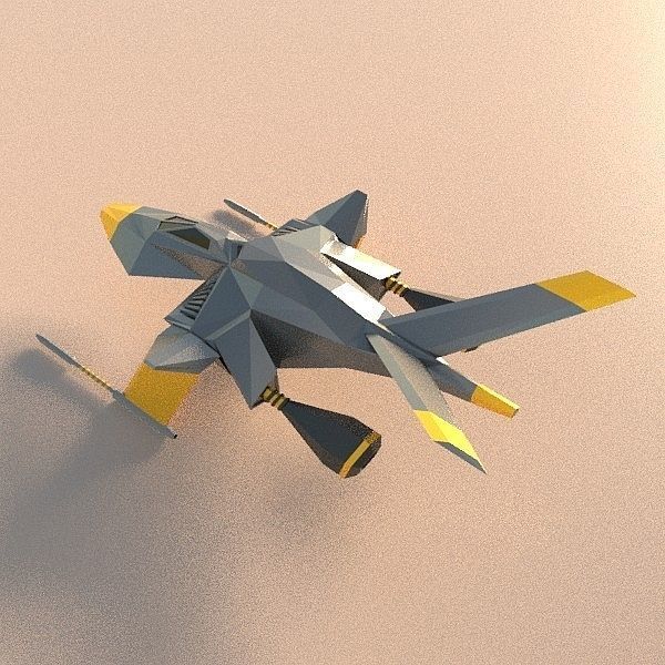 Space kangaroo concept Low-poly 3D model_4