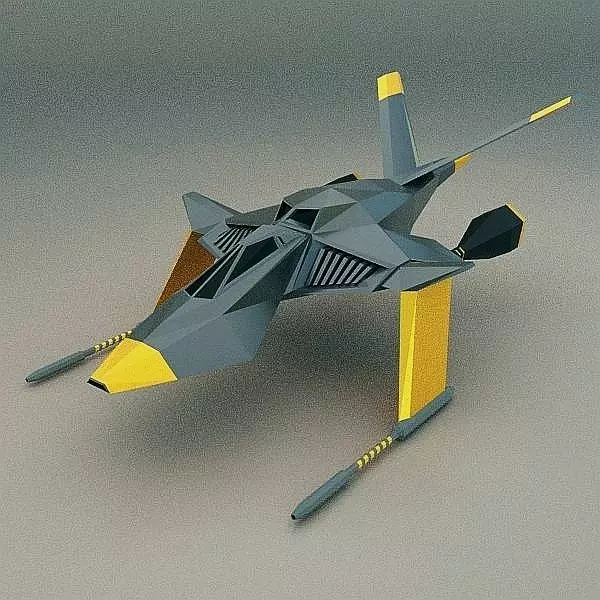 Space kangaroo concept Low-poly 3D model_0
