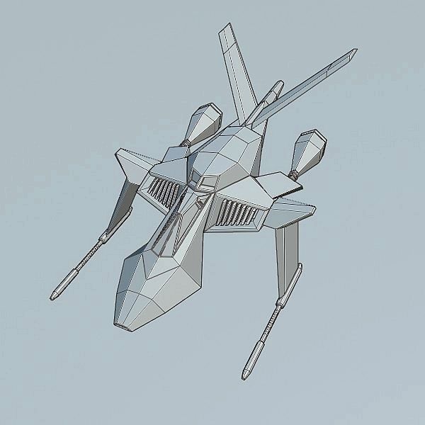 Space kangaroo concept Low-poly 3D model_7