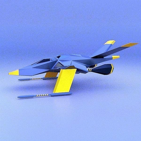 Space kangaroo concept Low-poly 3D model_1