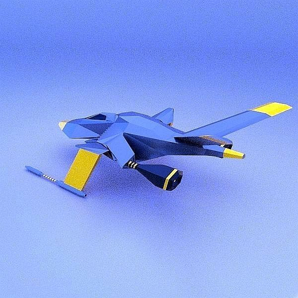 Space kangaroo concept Low-poly 3D model_2