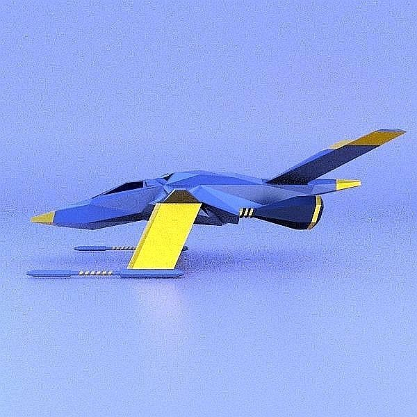 Space kangaroo concept Low-poly 3D model_6