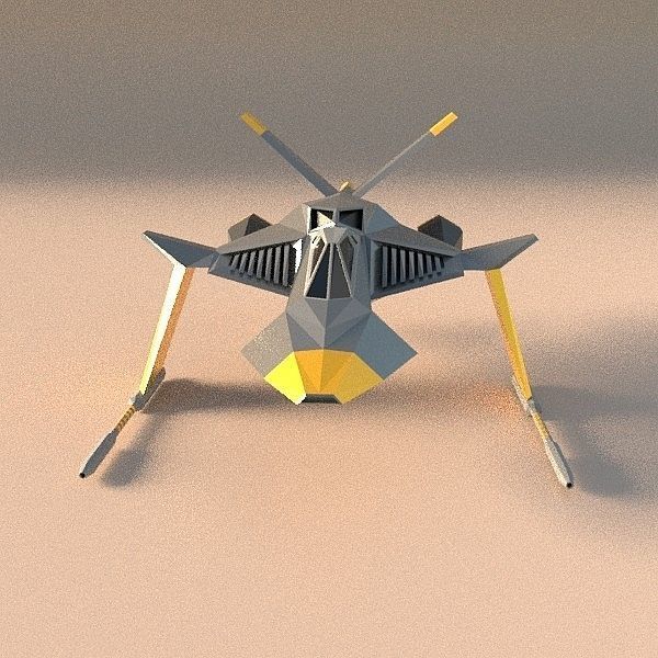 Space kangaroo concept Low-poly 3D model_5