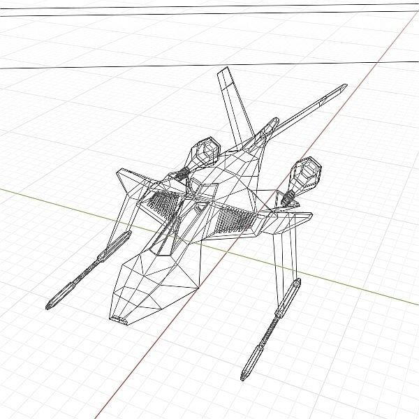 Space kangaroo concept Low-poly 3D model_9