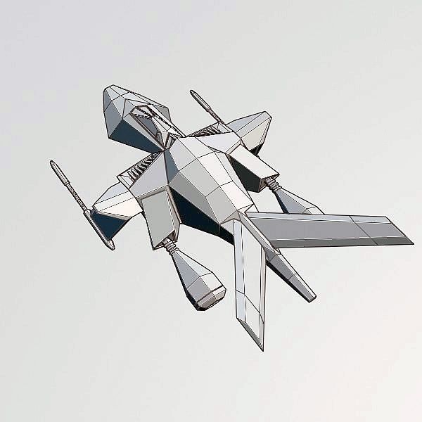 Space kangaroo concept Low-poly 3D model_8