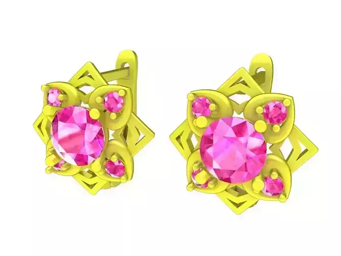 A7508 Korean Style Diamond Kute Hoop Earrings