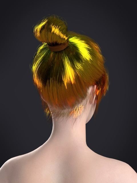 Short hair 047-FV2 for FV2 3D model from Clo3D Software Low-poly 3D model_13