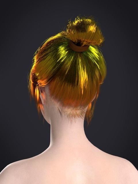 Short hair 047-FV2 for FV2 3D model from Clo3D Software Low-poly 3D model_15