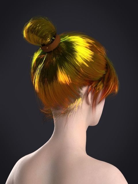 Short hair 047-FV2 for FV2 3D model from Clo3D Software Low-poly 3D model_12