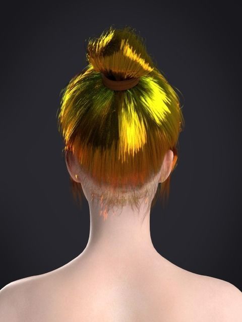 Short hair 047-FV2 for FV2 3D model from Clo3D Software Low-poly 3D model_14