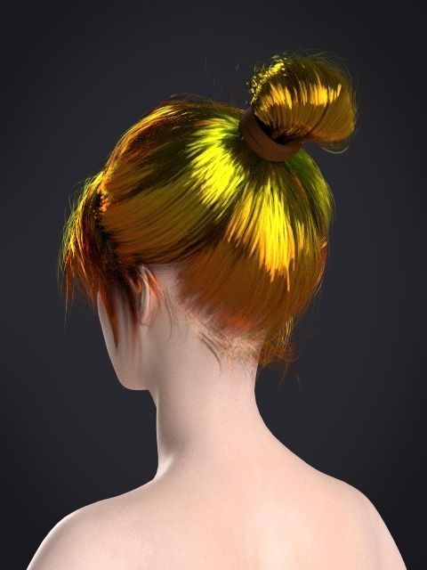 Short hair 047-FV2 for FV2 3D model from Clo3D Software Low-poly 3D model_2