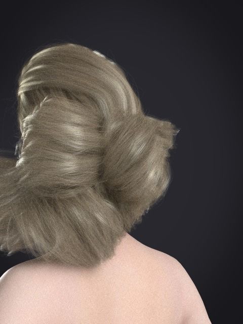 Long hair 049-FV2 for FV2 3D model from Clo3D Software Low-poly 3D model_2