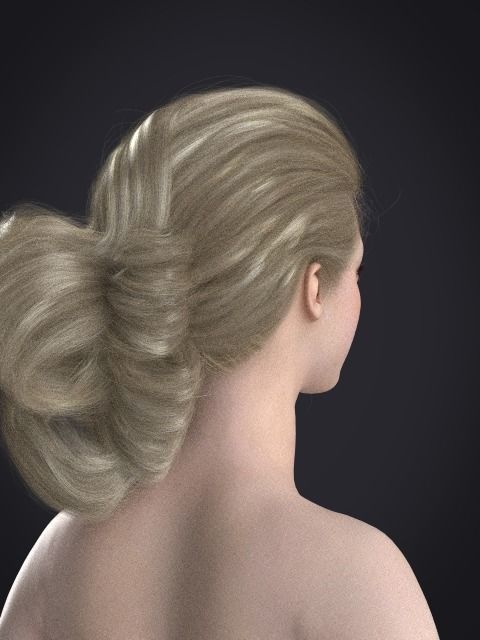 Long hair 049-FV2 for FV2 3D model from Clo3D Software Low-poly 3D model_12