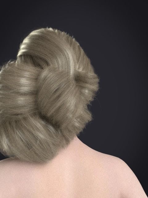 Long hair 049-FV2 for FV2 3D model from Clo3D Software Low-poly 3D model_15