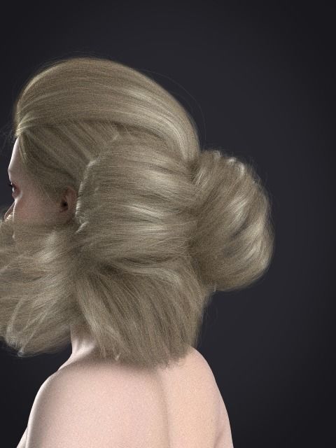 Long hair 049-FV2 for FV2 3D model from Clo3D Software Low-poly 3D model_3