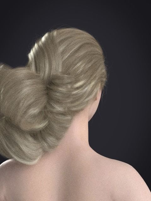 Long hair 049-FV2 for FV2 3D model from Clo3D Software Low-poly 3D model_13