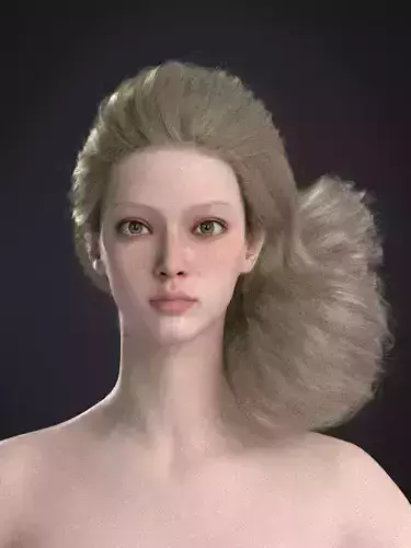 Long hair 049-FV2 for FV2 3D model from Clo3D Software
