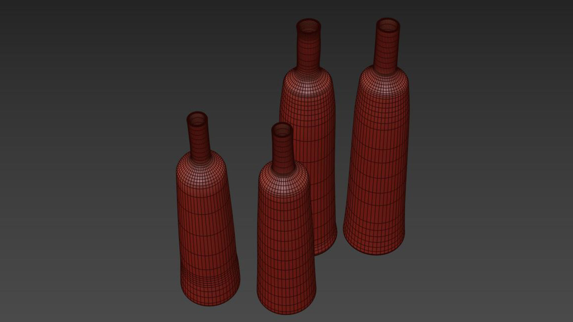 Handmade Ceramic Tall Vase Set 3D model_6