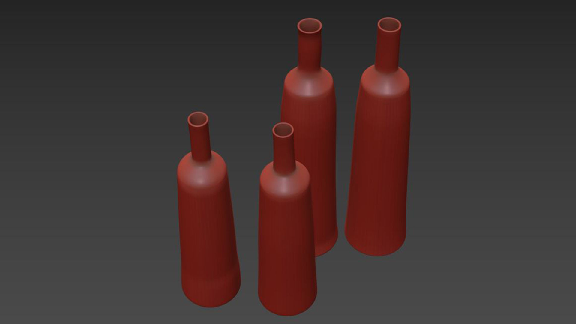 Handmade Ceramic Tall Vase Set 3D model_5