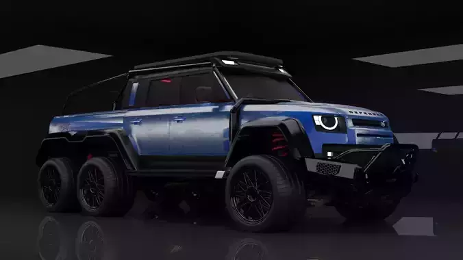 land rover defender 6x6 Free low-poly 3D model