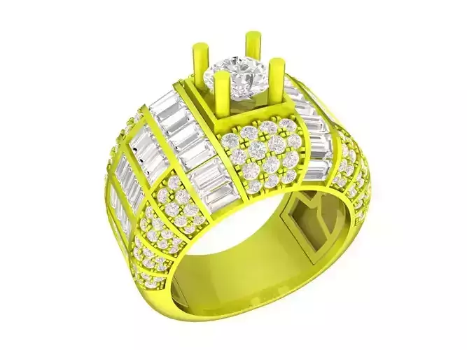 A7522 Luxury Korean Baguette Diamond Men Ring