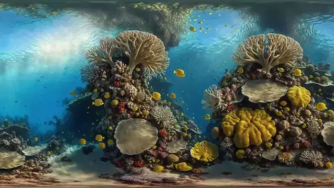 HDRI Coral Reef Panorama Megapack Low-poly 3D model