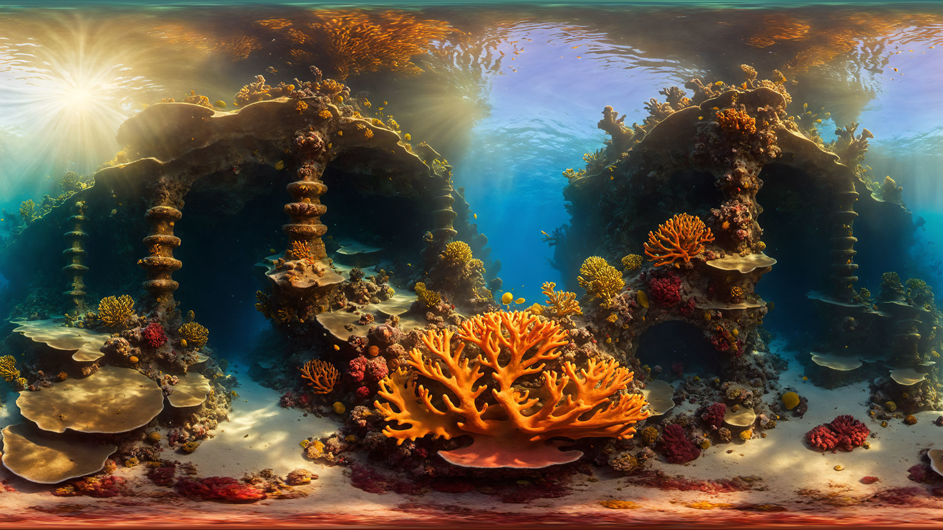 HDRI Coral Reef Panorama Megapack Low-poly 3D model_3