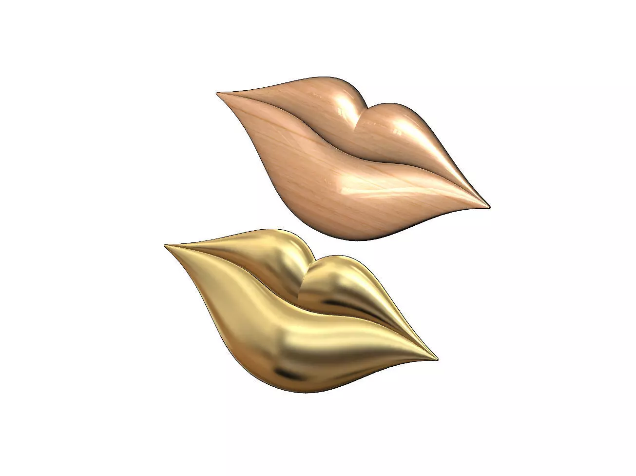 Lips rosette onlay relief 3D print model