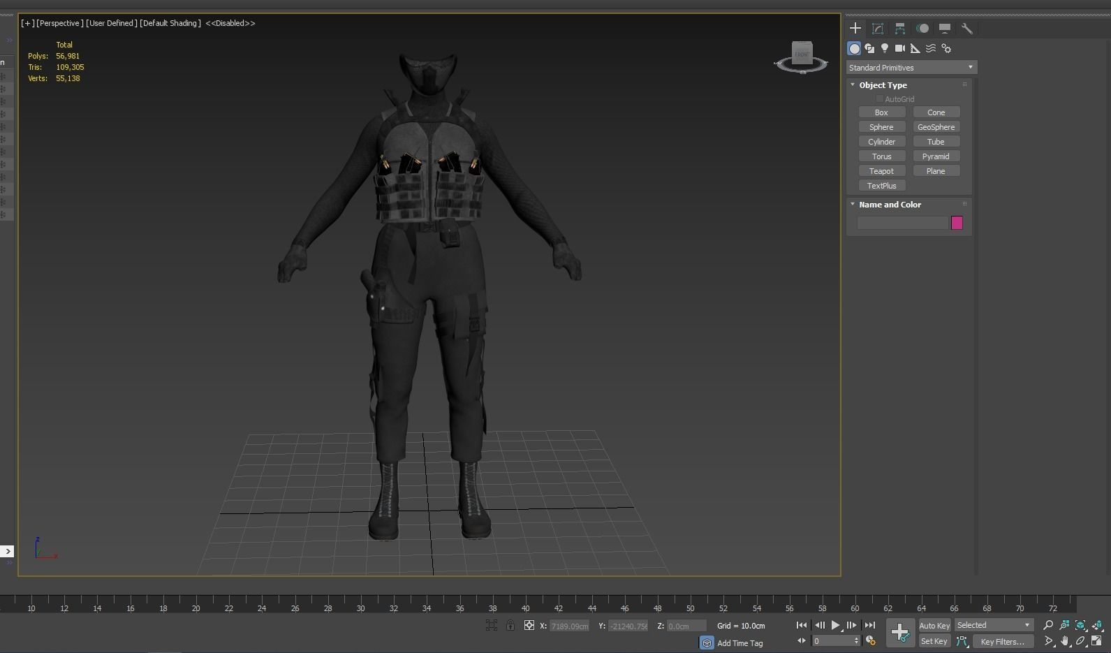 Female Terrorist Outfit Low-poly 3D model_7