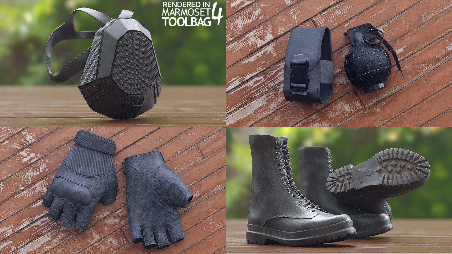 Female Terrorist Outfit Low-poly 3D model_15