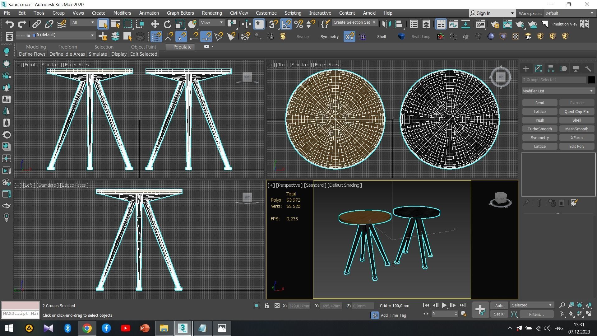 PYRAMID COFFEE TABLE 51 Low-poly 3D model_4