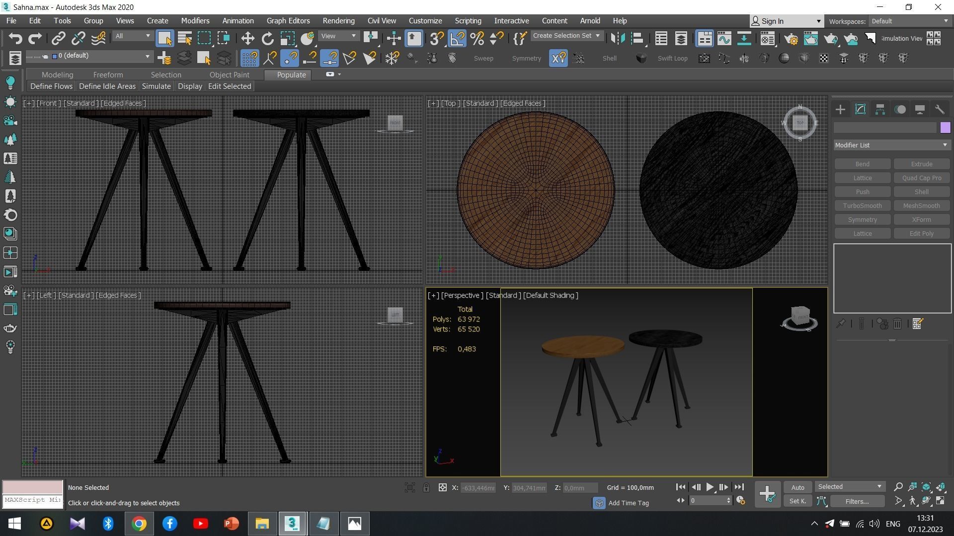 PYRAMID COFFEE TABLE 51 Low-poly 3D model_3