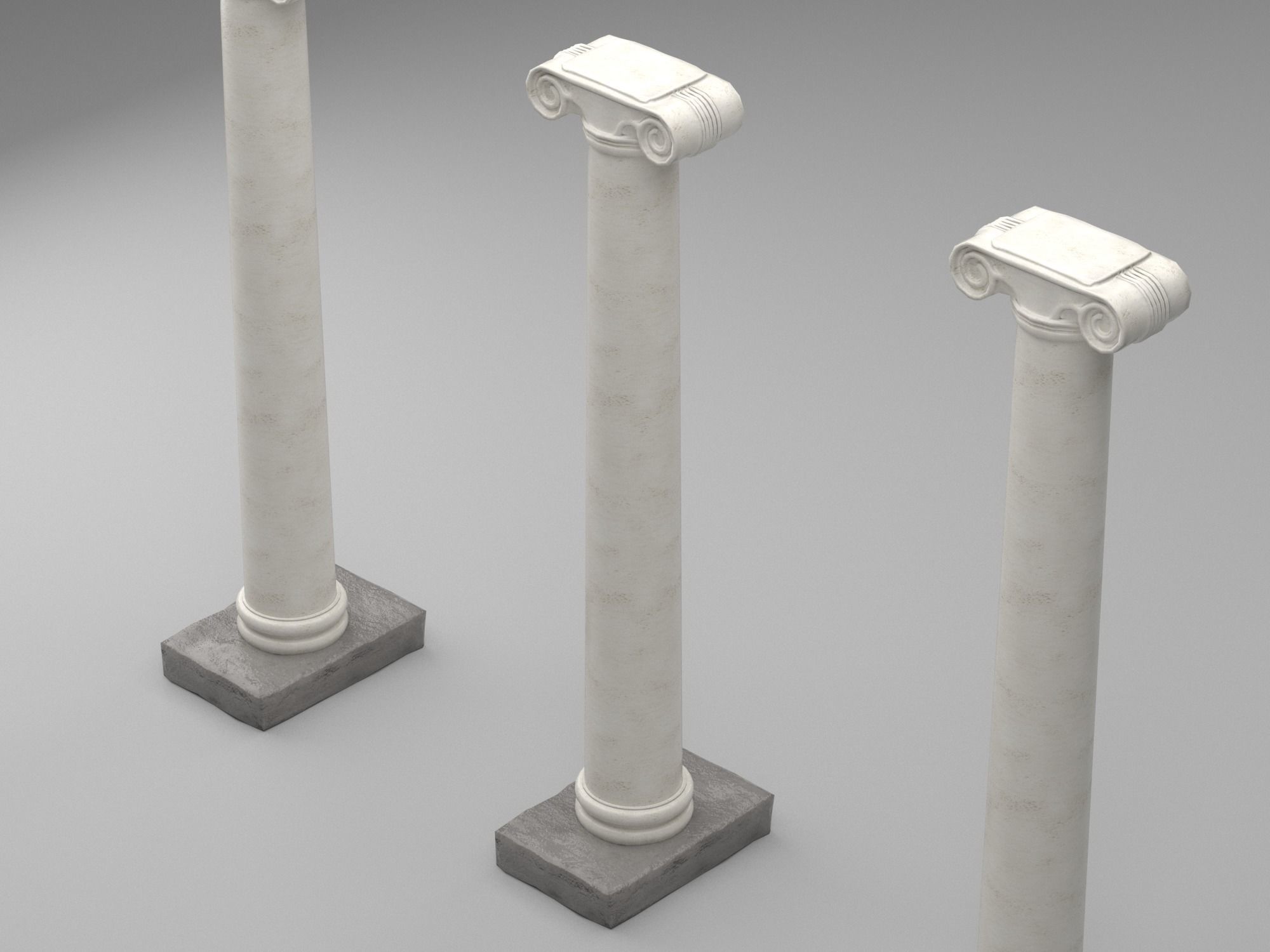 Ionic column 2 Low-poly 3D model_6