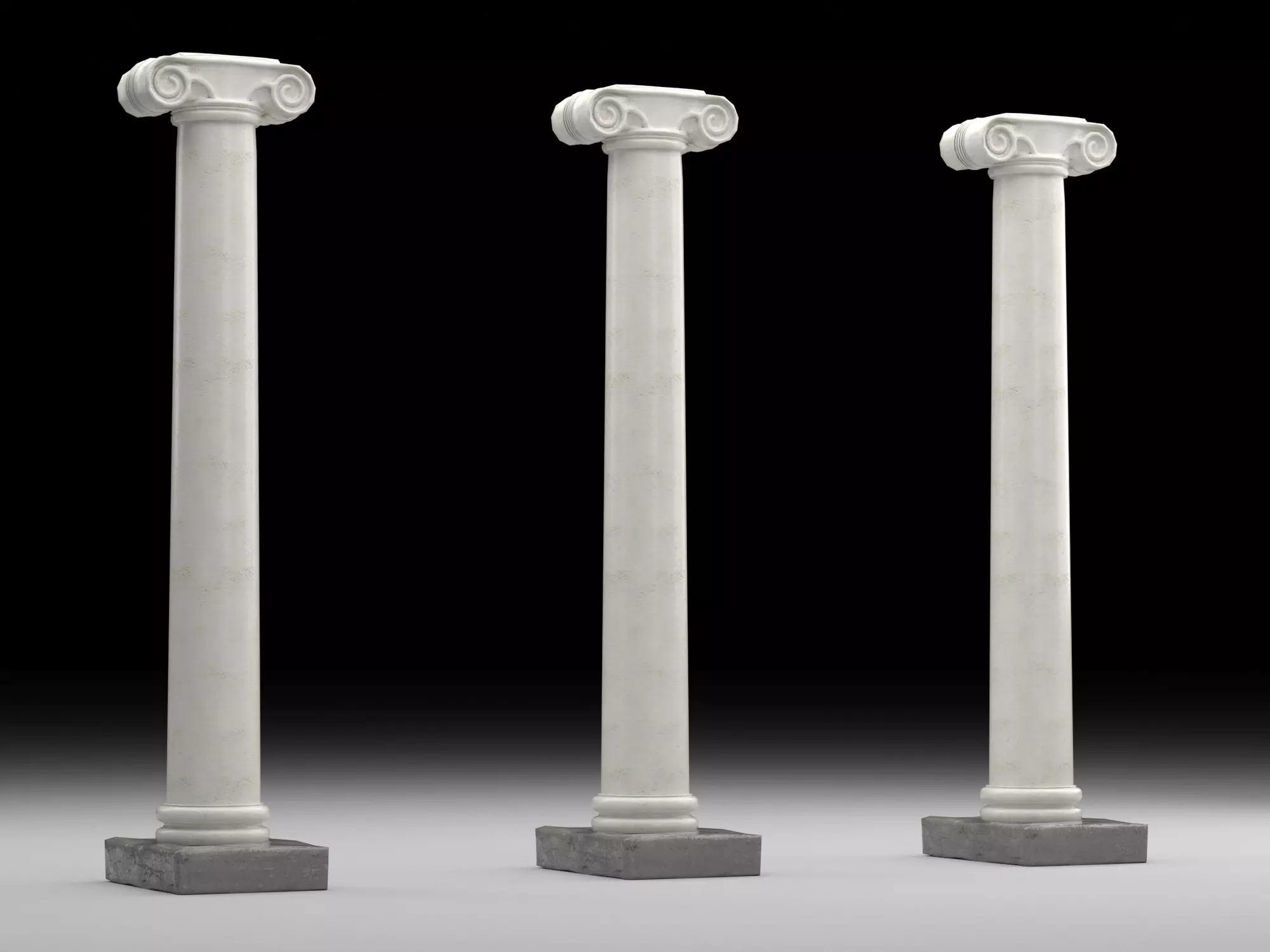 Ionic column 2 Low-poly 3D model_0
