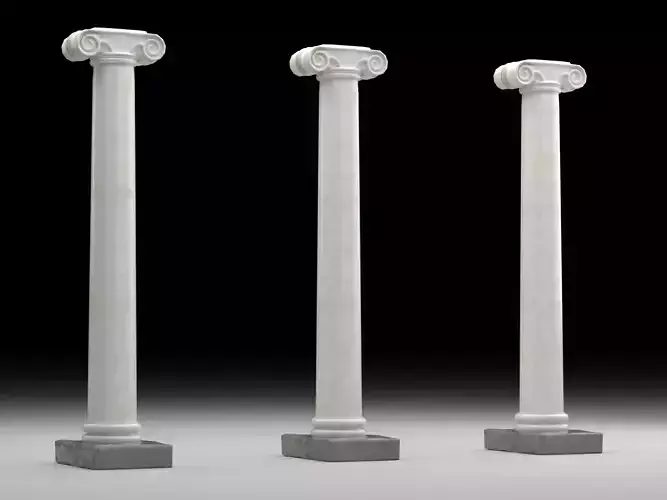 Ionic column 2 Low-poly 3D model