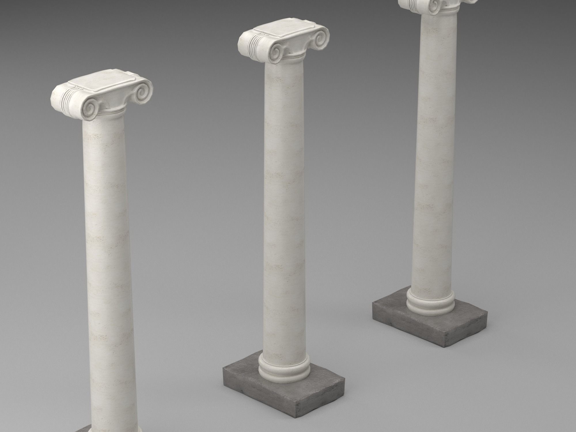 Ionic column 2 Low-poly 3D model_4