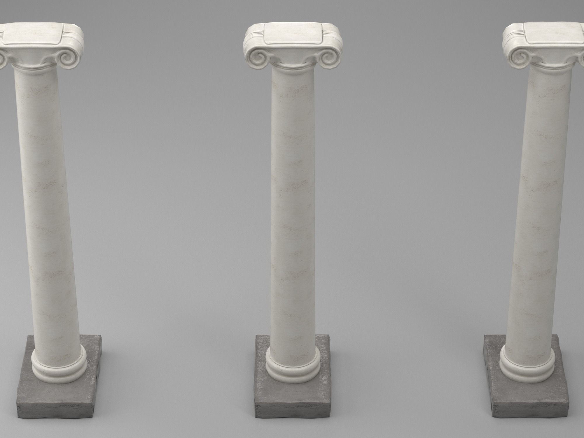 Ionic column 2 Low-poly 3D model_5