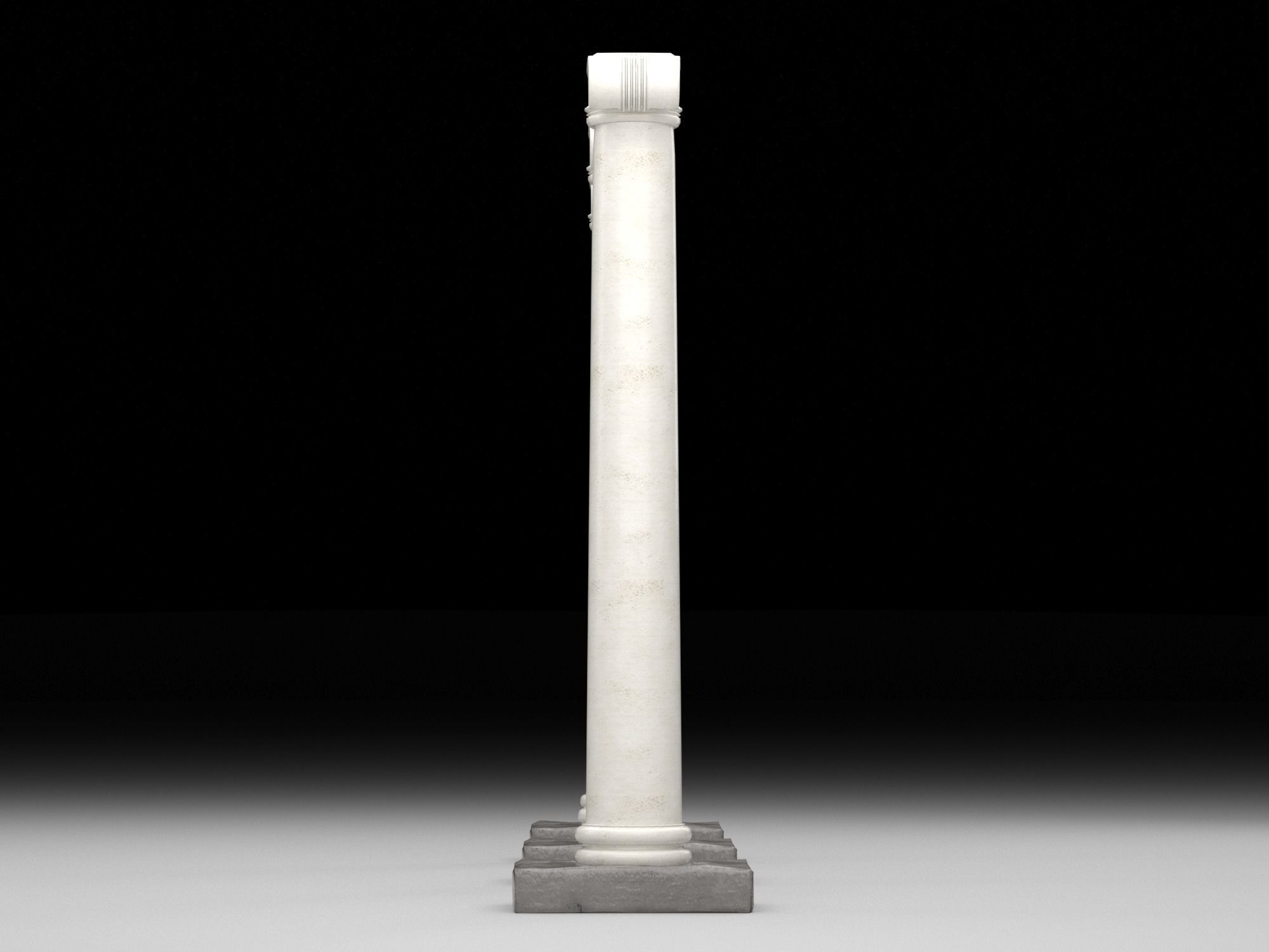 Ionic column 2 Low-poly 3D model_3