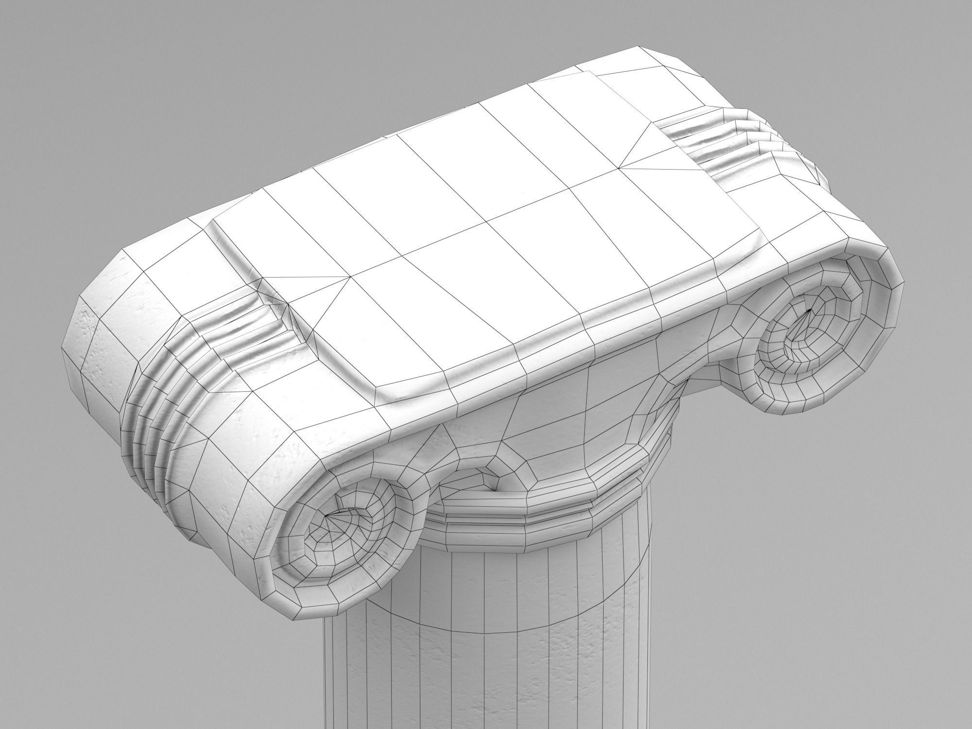 Ionic column 2 Low-poly 3D model_12