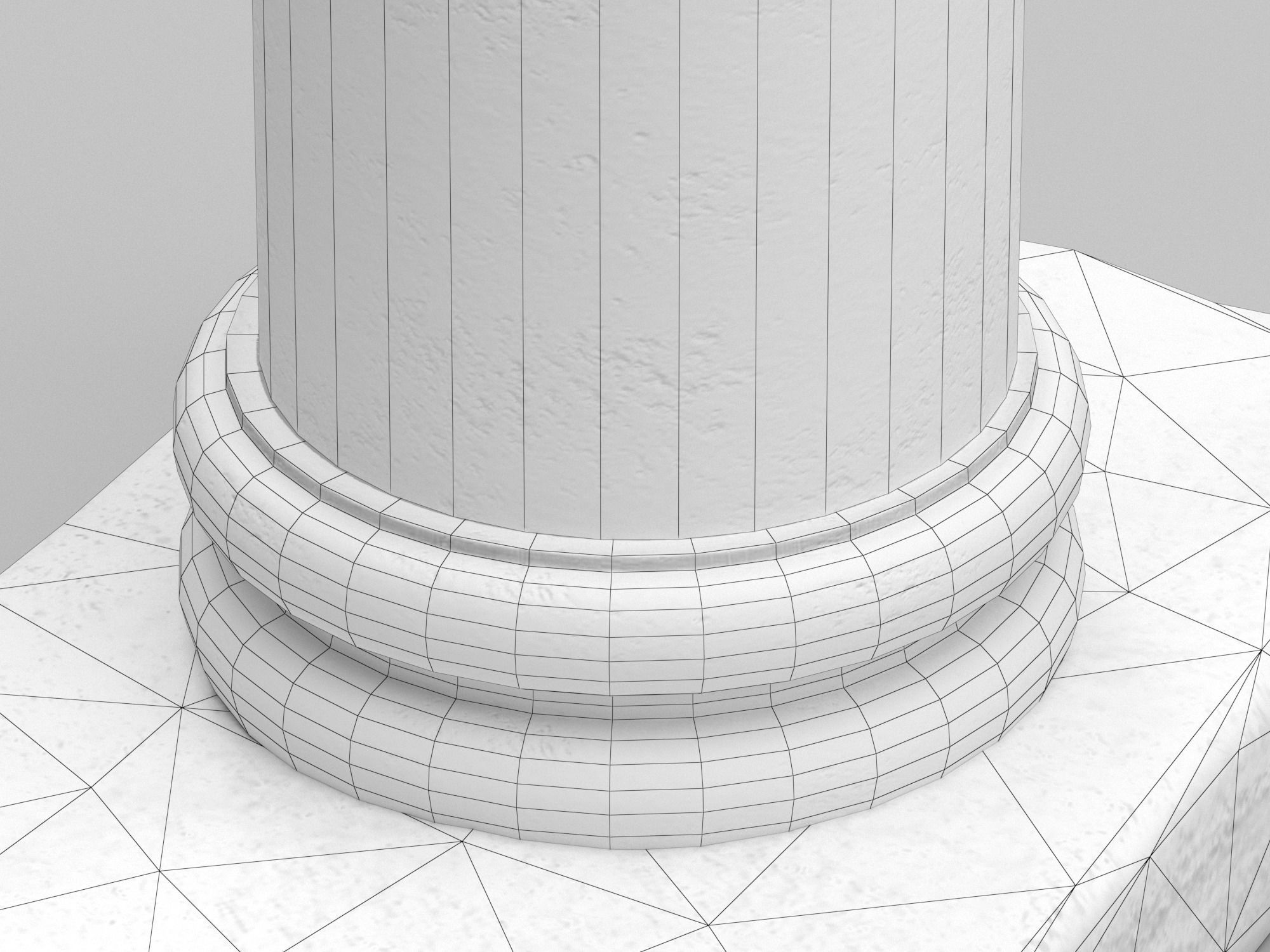Ionic column 2 Low-poly 3D model_14