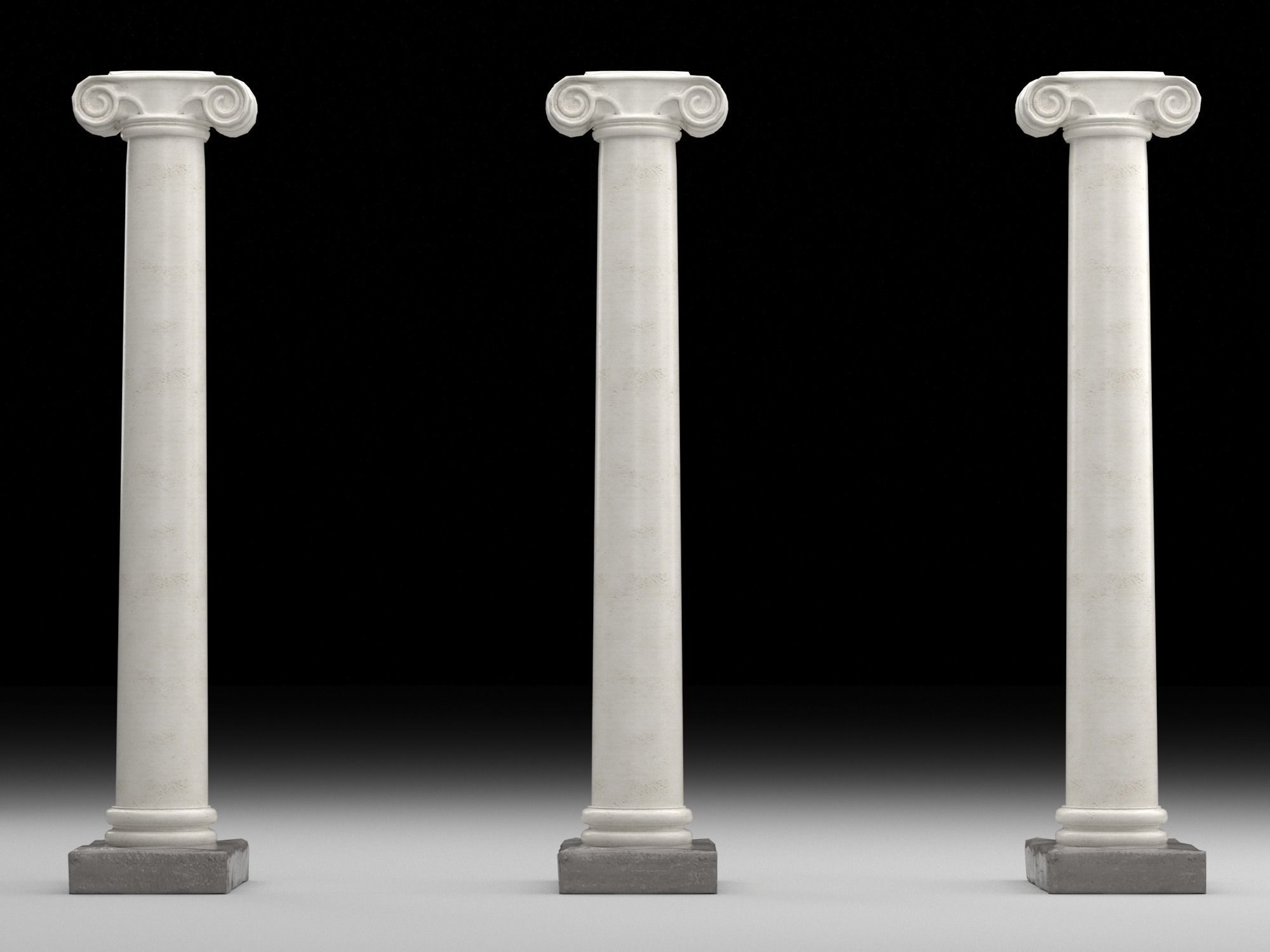 Ionic column 2 Low-poly 3D model_1