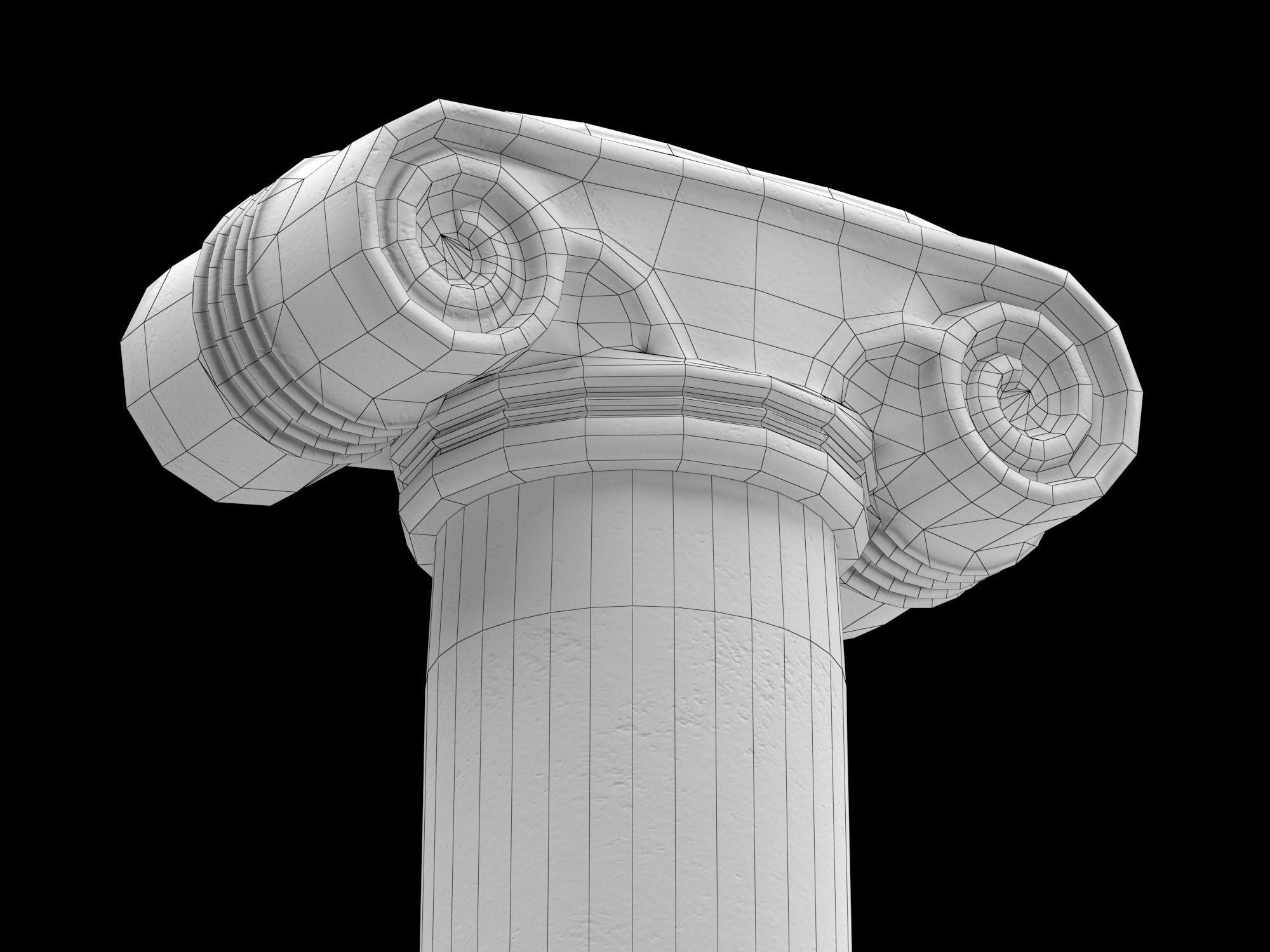 Ionic column 2 Low-poly 3D model_13