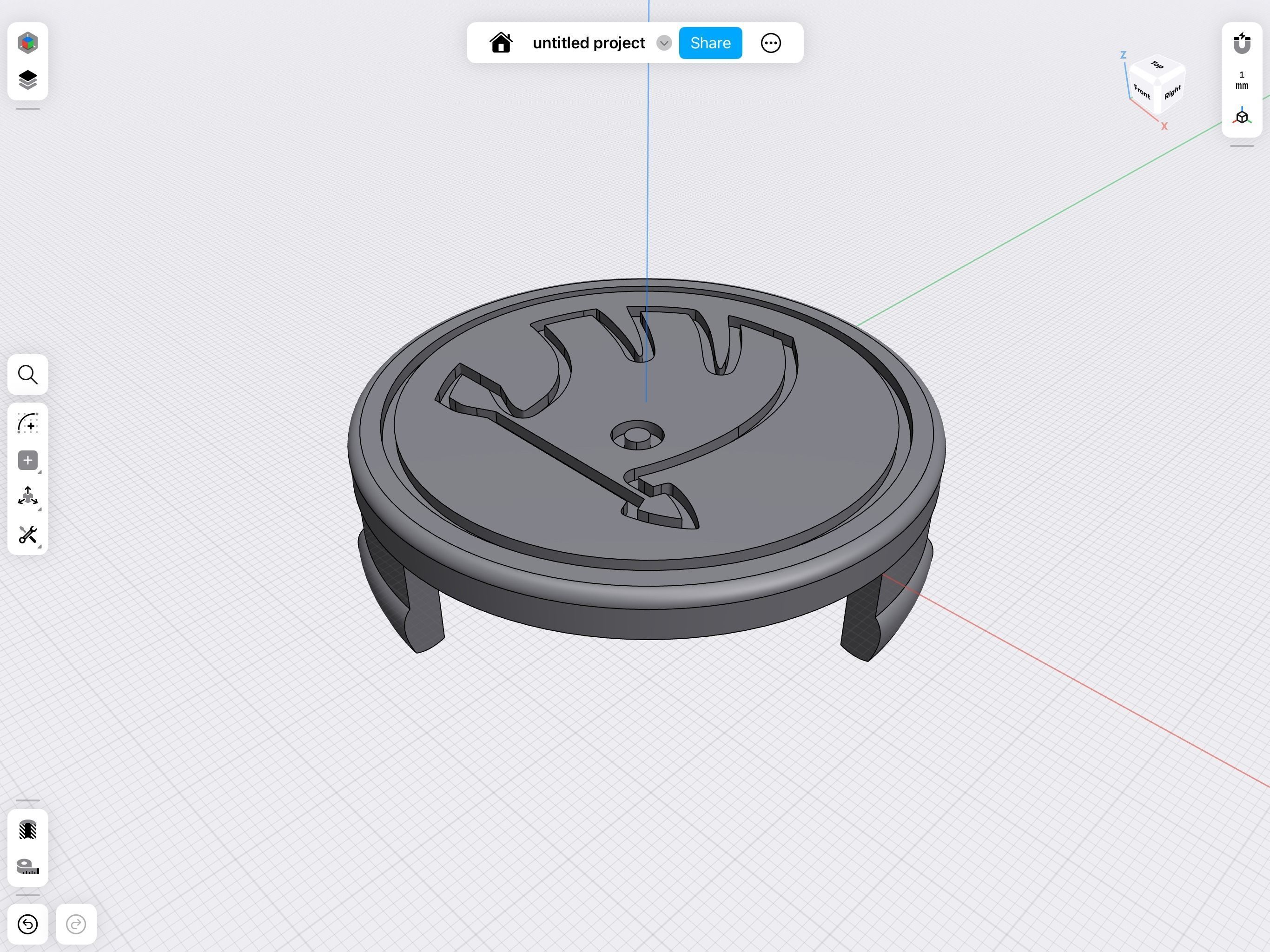 Skoda wheel cap 71mm 3D print model_3