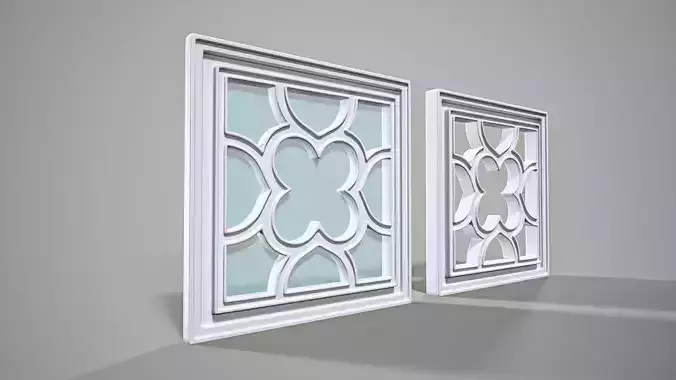 Highpoly Square Gothic Window Type3