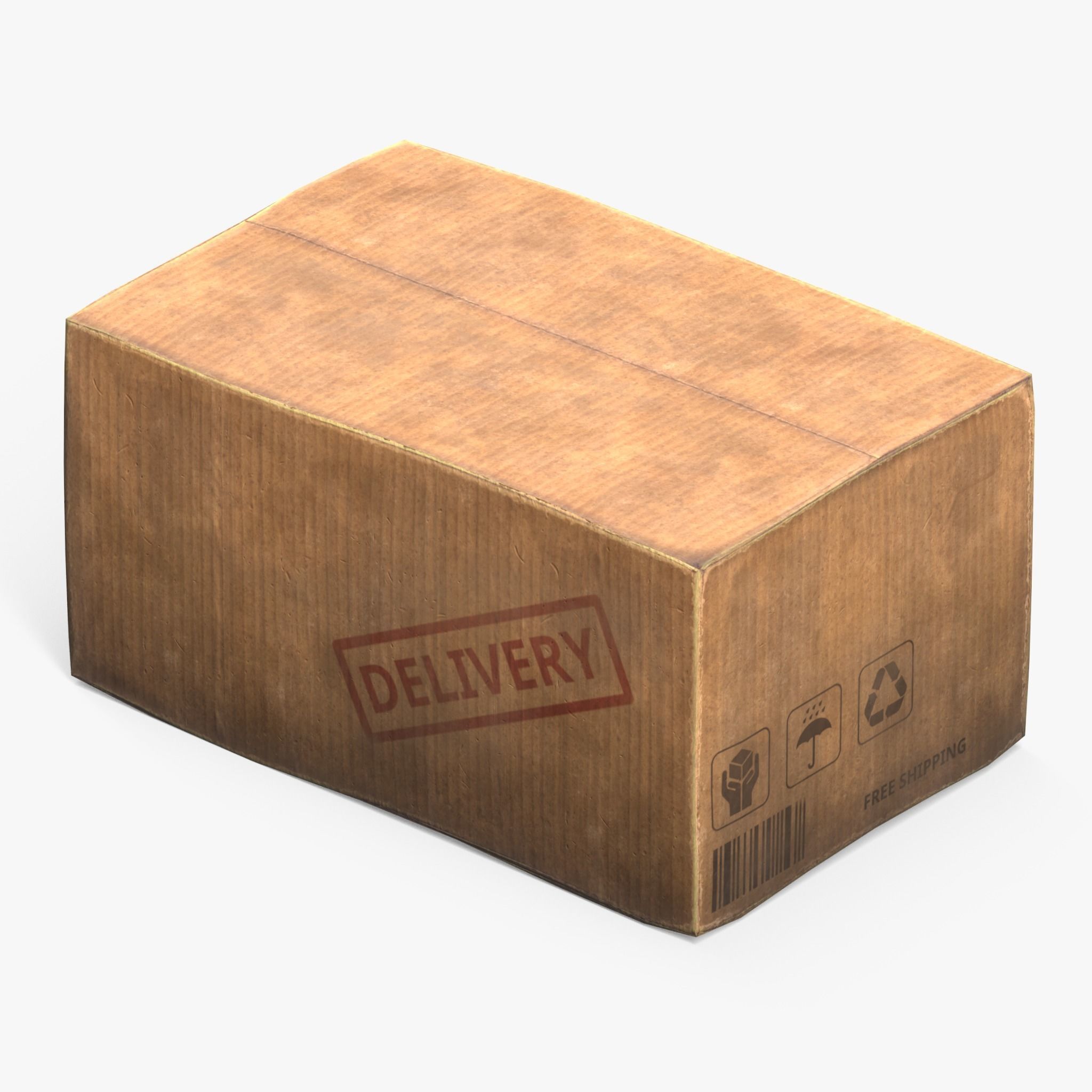 Cardboard Box Low-poly 3D model_5