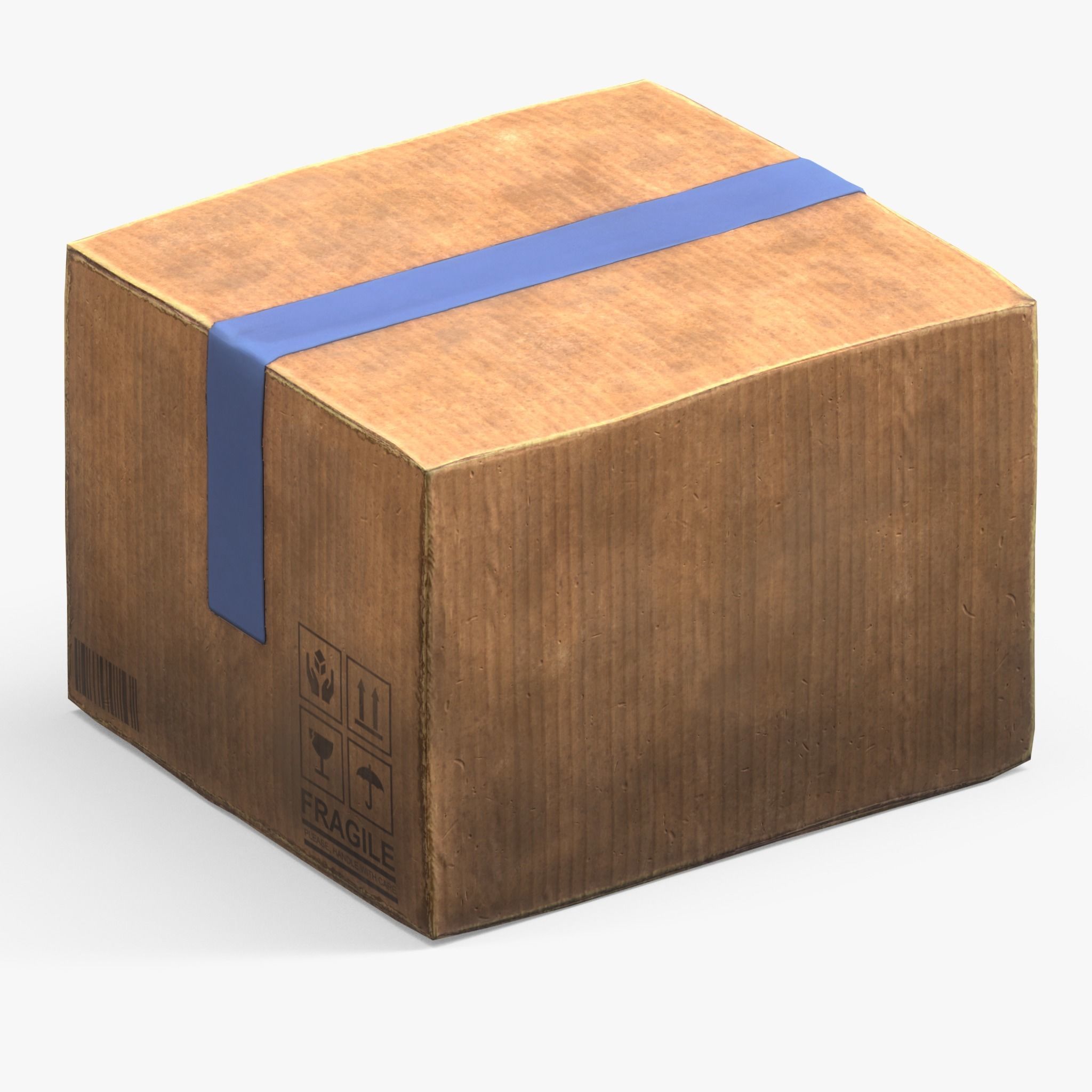 Cardboard Box Low-poly 3D model_6