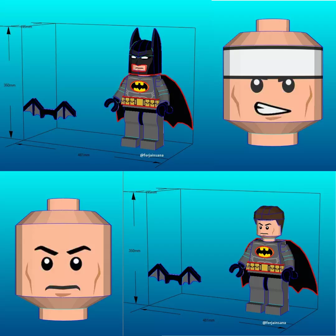Batman Lego - Papercraft - Fan Made 3D print model_0