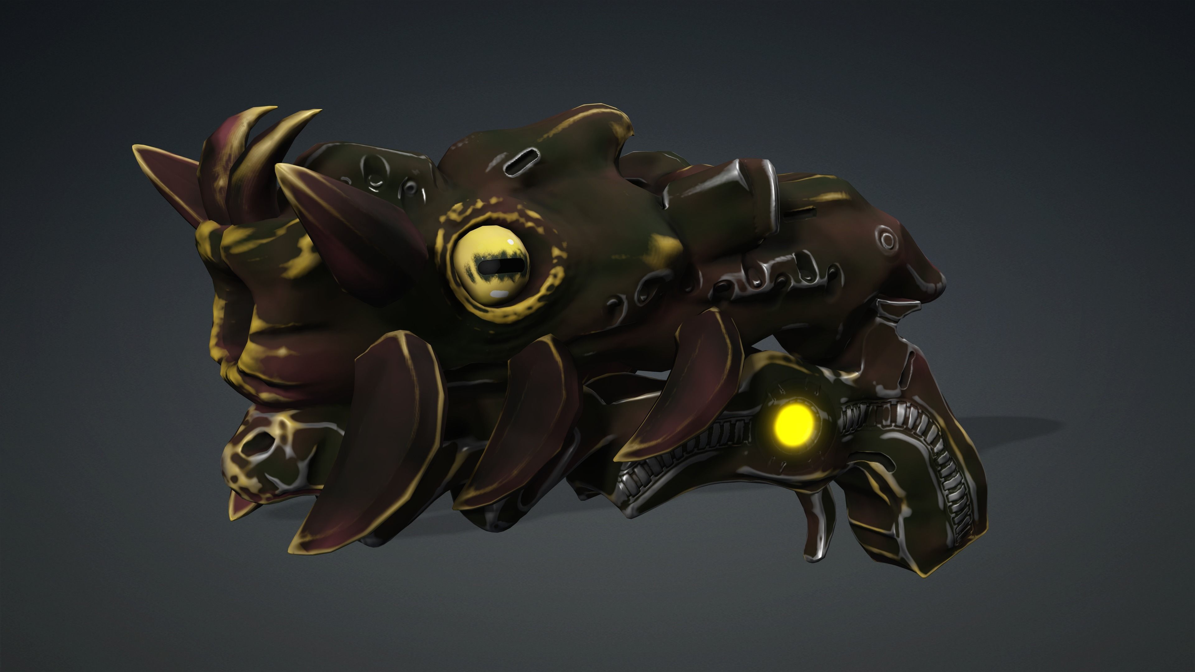 Squid Monster Gun Low-poly 3D model_6