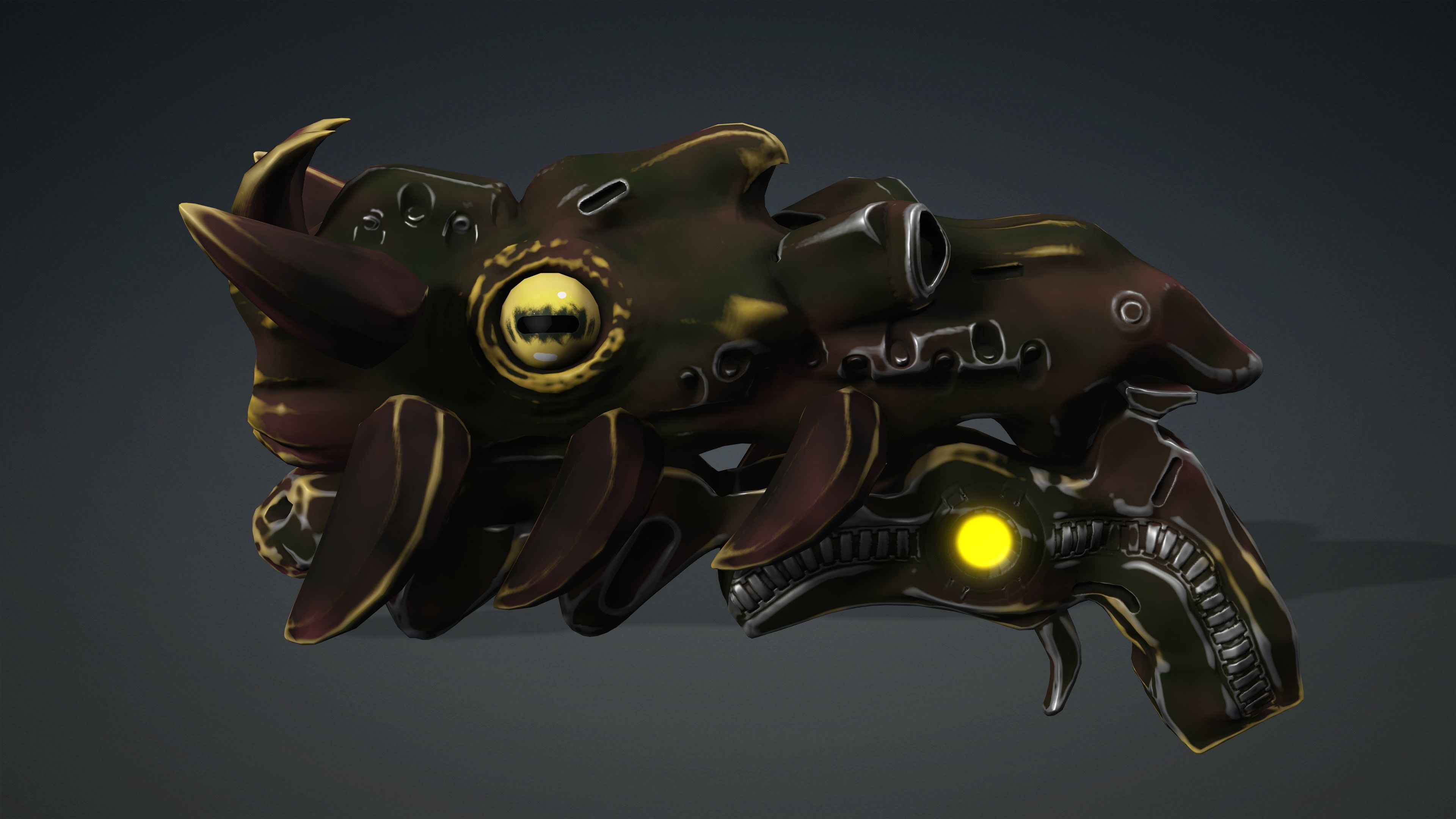 Squid Monster Gun Low-poly 3D model_2